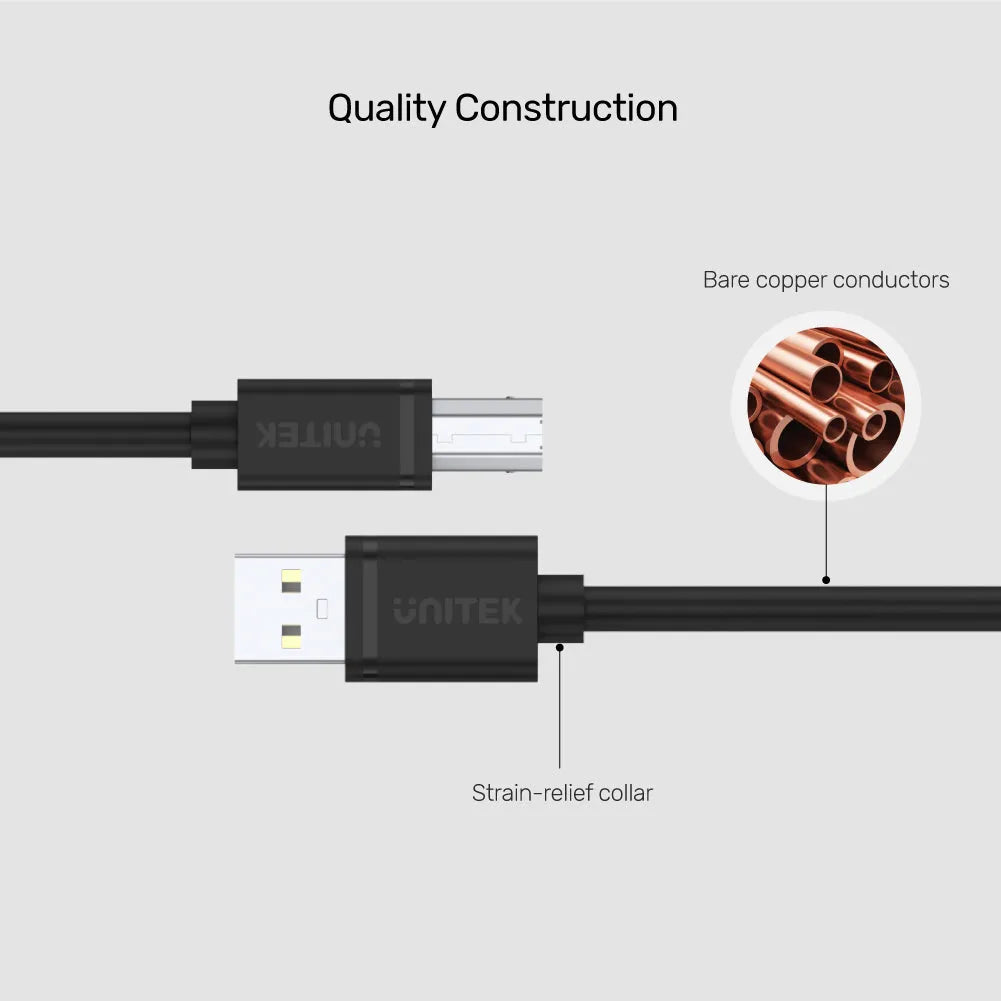 Unitek USB-A 2.0 to USB-B Cable - للتقنيات الحديثة TT TAB متجر