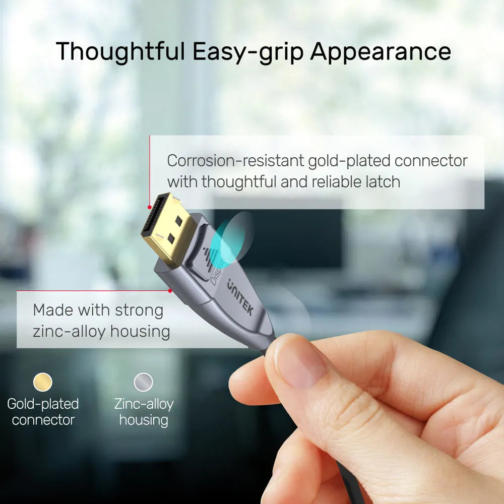Unitek 8K Fiber Optic DisplayPort 1.4 Cable (8K@60Hz, 4K@144Hz, 1440p@240Hz) - متجر TT Tab للتقنيات الحديثة