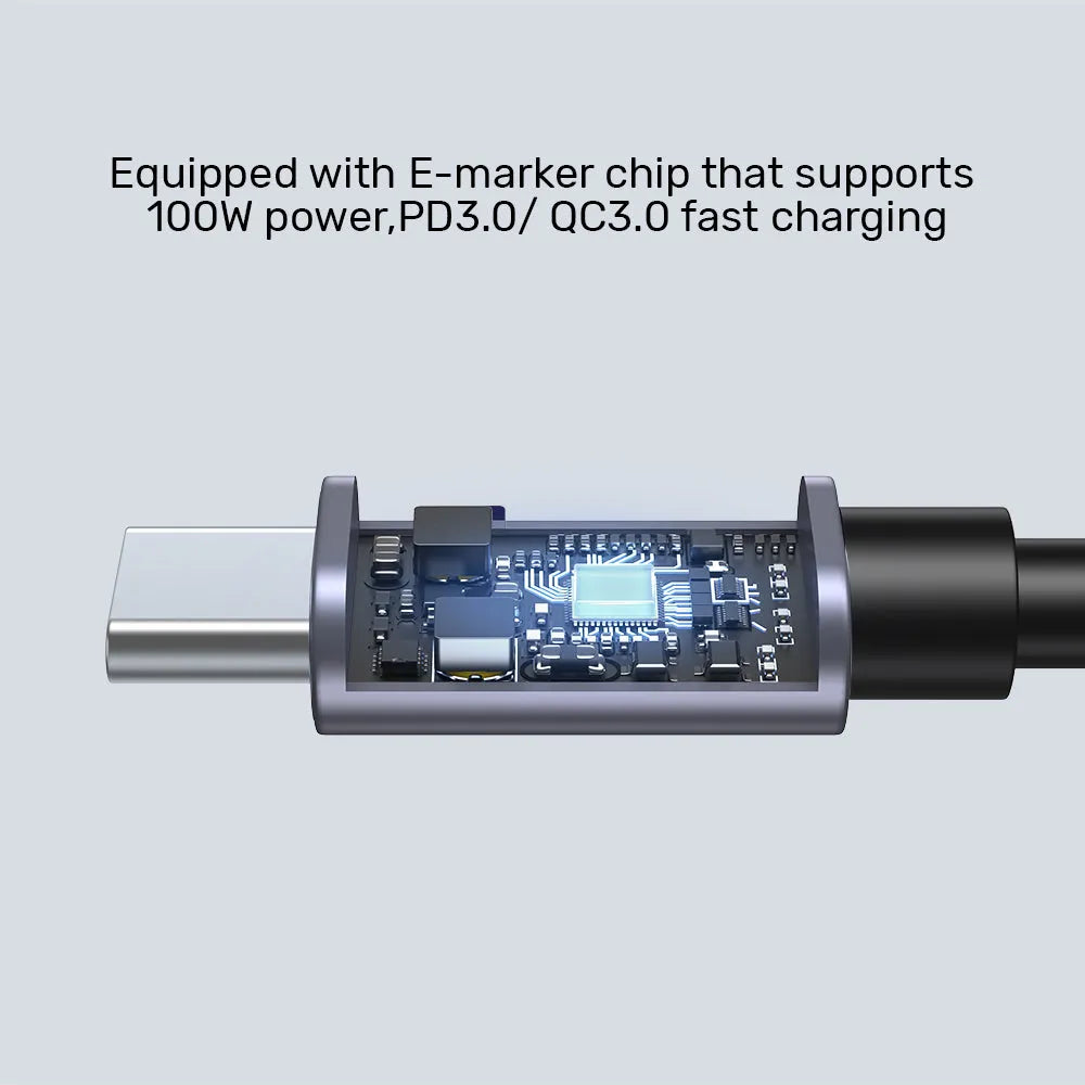 Unitek C14123BK 100W USB-C to USB-C Charging Cable with 90° Connector - متجر TT Tab للتقنيات الحديثة