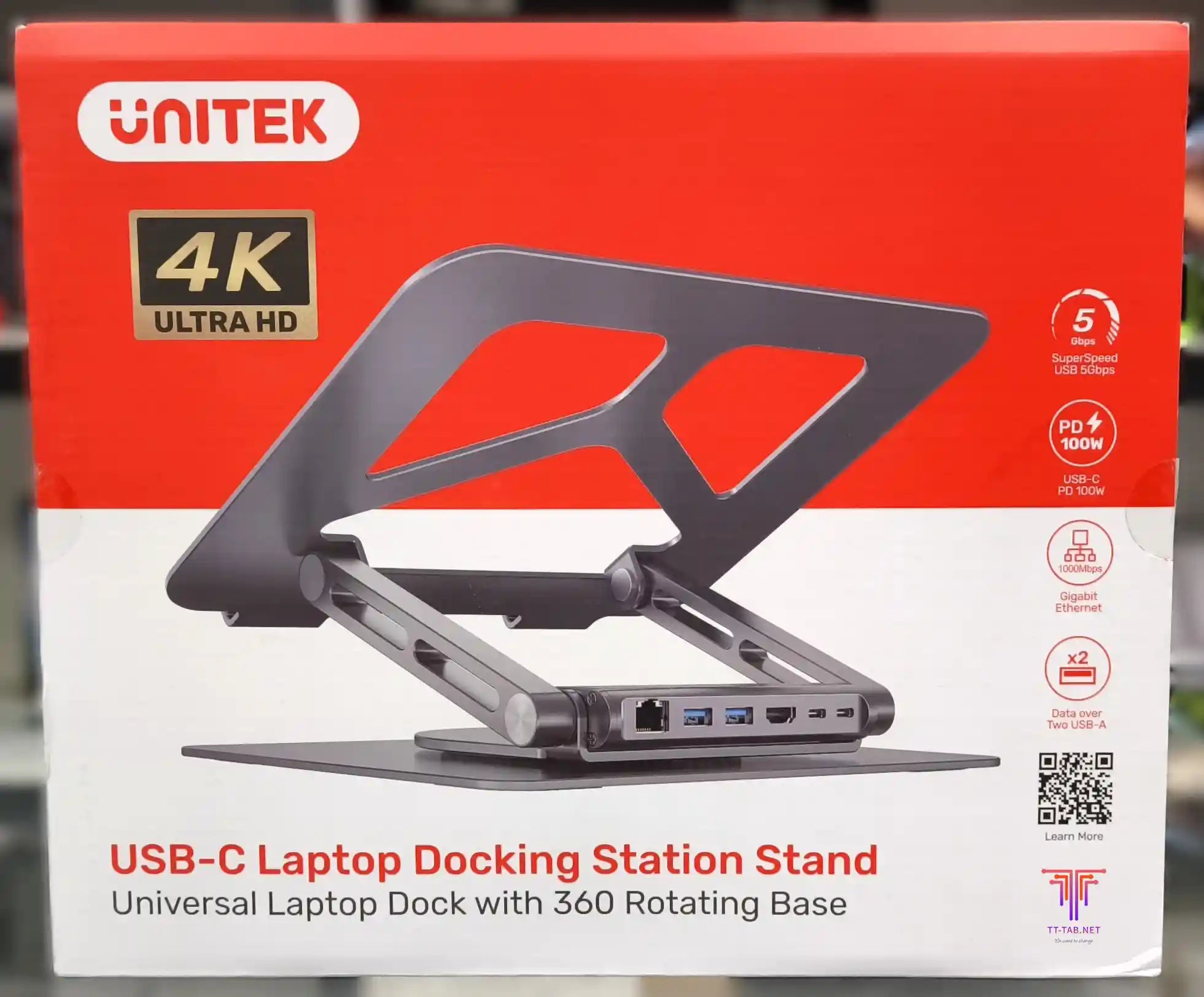 Unitek D1109A Laptop Stand with Docking Station USB-C - للتقنيات الحديثة TT TAB متجر