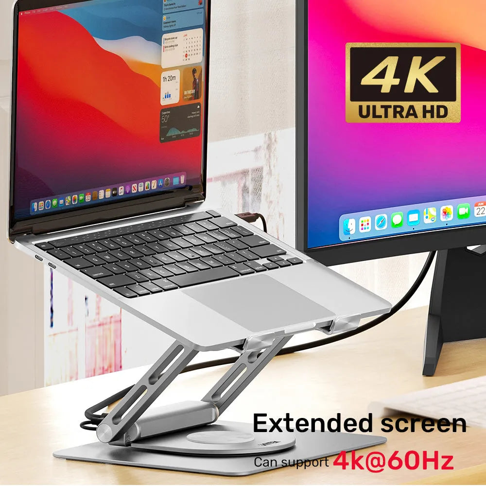 Unitek D1109A Laptop Stand with Docking Station USB-C - للتقنيات الحديثة TT TAB متجر