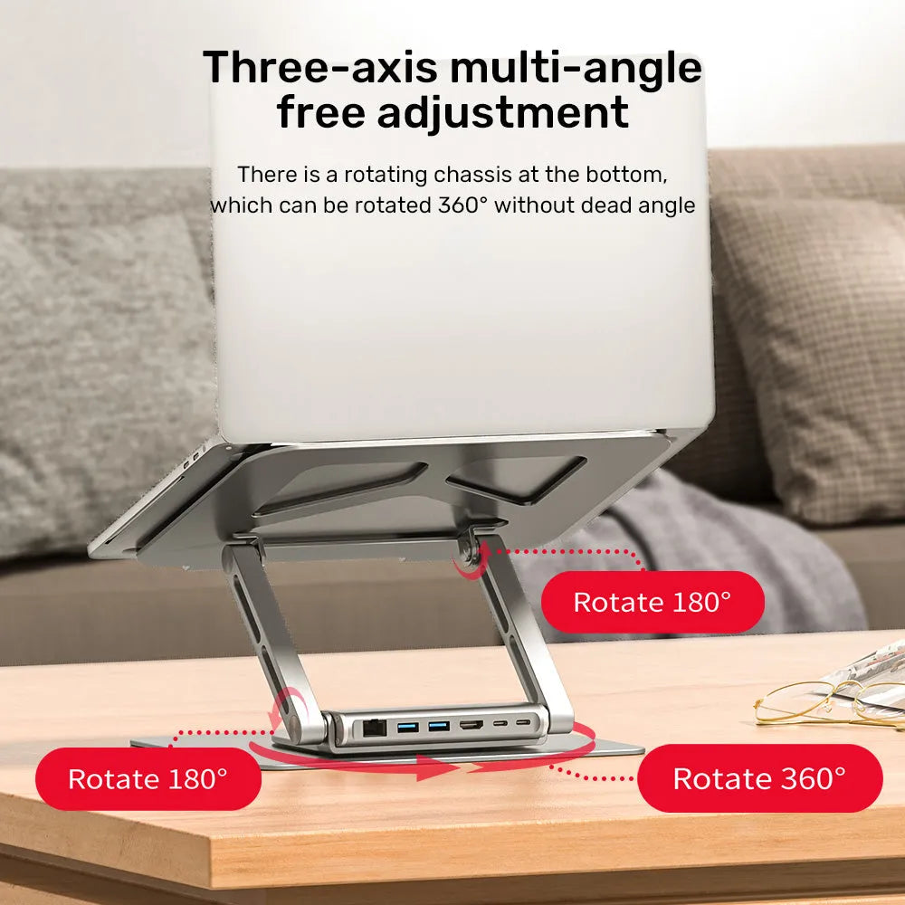 Unitek D1109A Laptop Stand with Docking Station USB-C - للتقنيات الحديثة TT TAB متجر