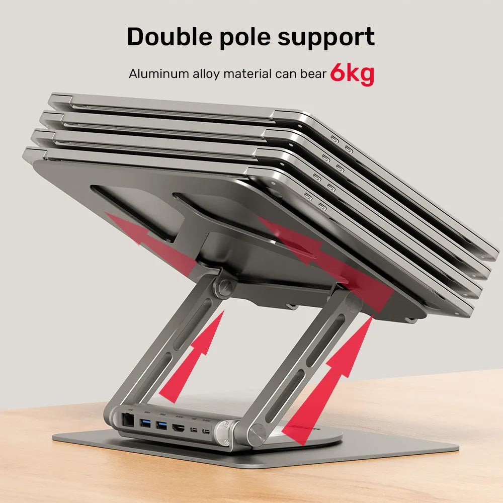 Unitek D1109A Laptop Stand with Docking Station USB-C - للتقنيات الحديثة TT TAB متجر