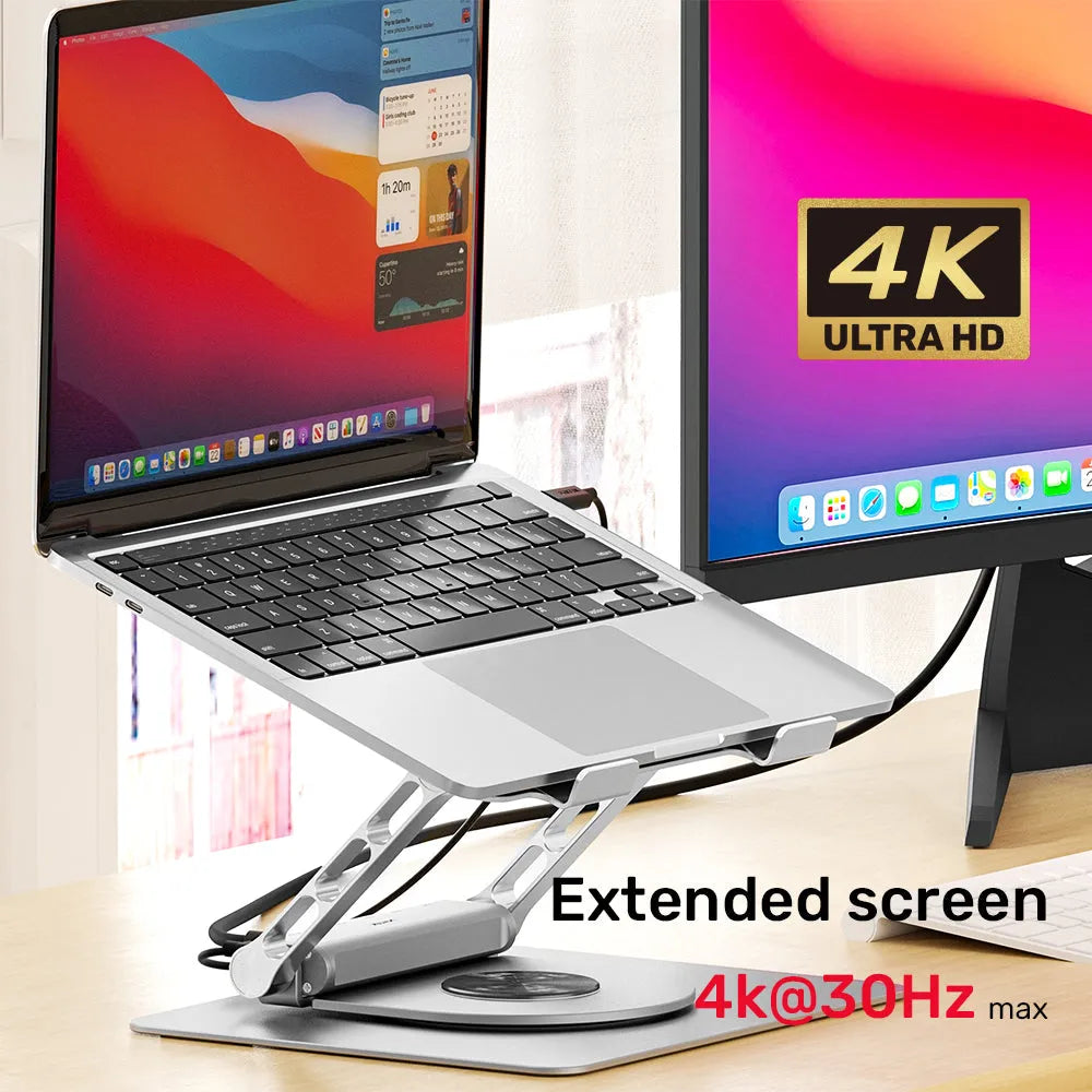 Unitek D1109B Laptop Stand with Detachable USB-C Hub - للتقنيات الحديثة TT TAB متجر