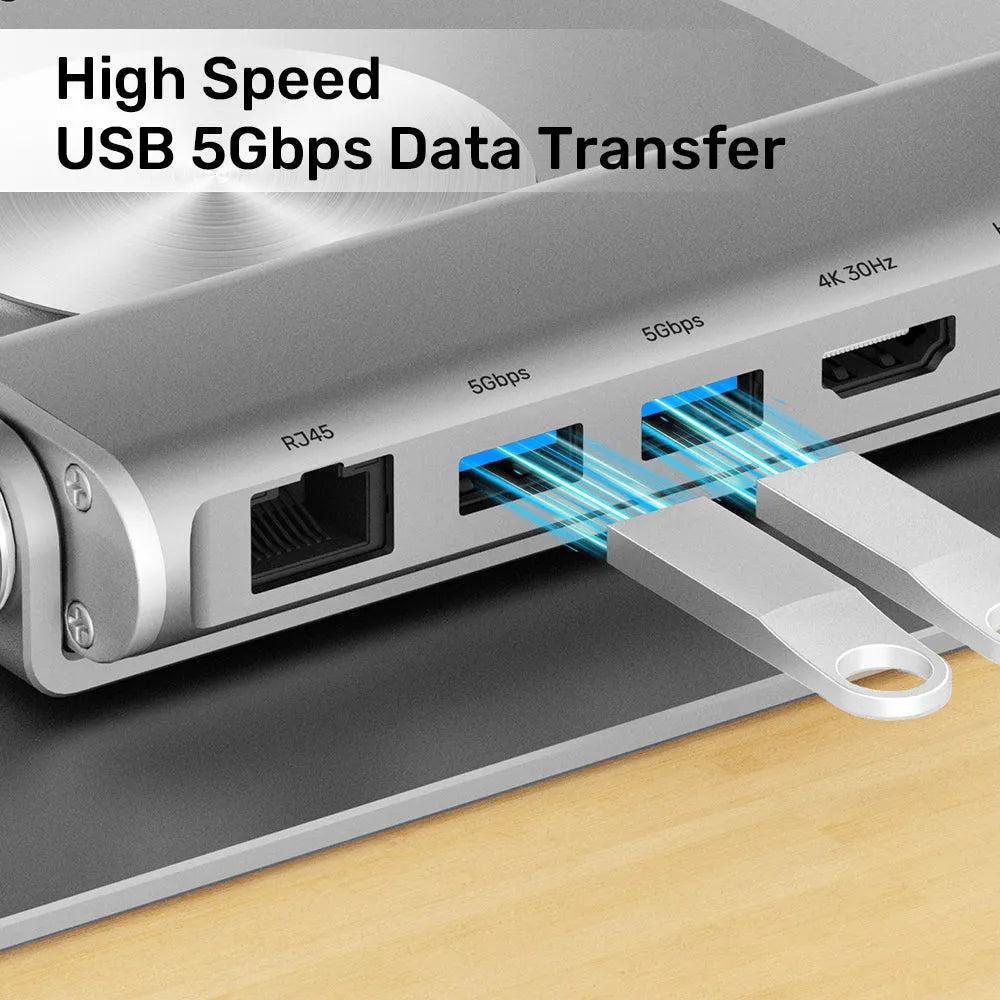 Unitek D1109B Laptop Stand with Detachable USB-C Hub - للتقنيات الحديثة TT TAB متجر