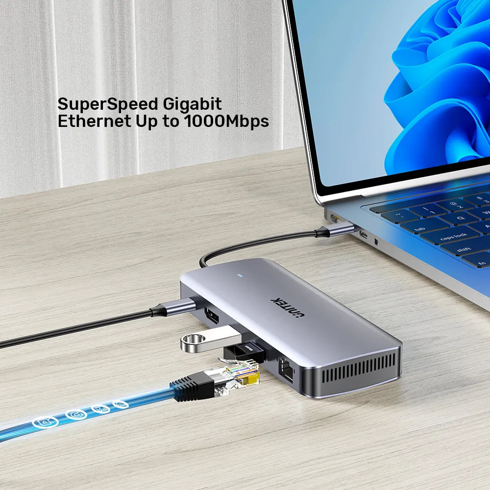 Unitek D1120A01 6-in-1 USB-C Hub with M.2 SSD Enclosure - للتقنيات الحديثة TT TAB متجر