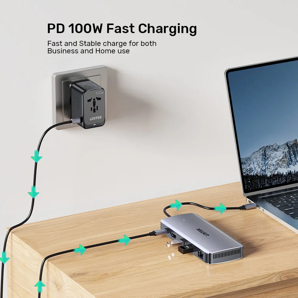 Unitek D1120A01 6-in-1 USB-C Hub with M.2 SSD Enclosure - للتقنيات الحديثة TT TAB متجر