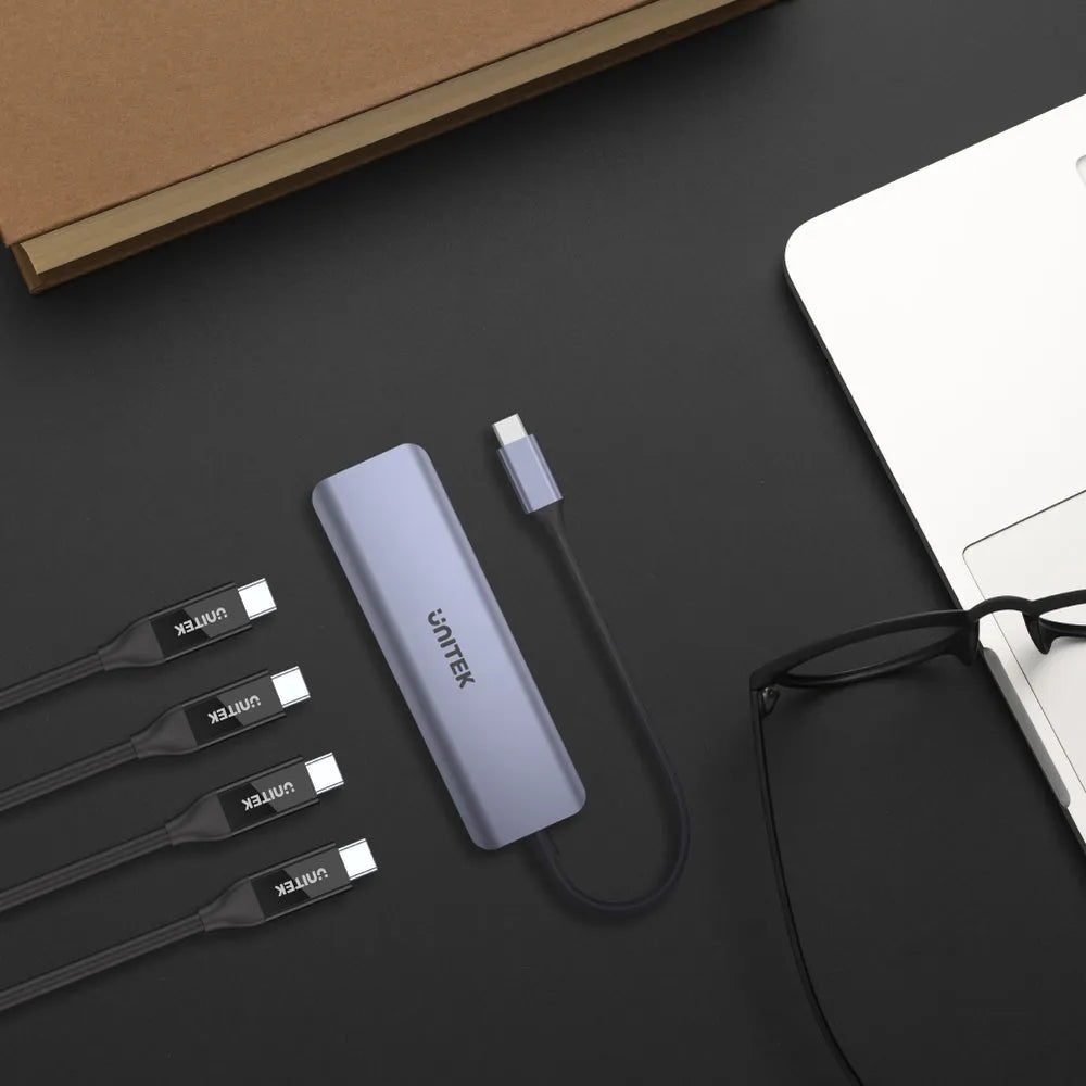 Unitek H1107K uHUB Q4 Next 4-Ports USB-C Hub - متجر TT Tab للتقنيات الحديثة
