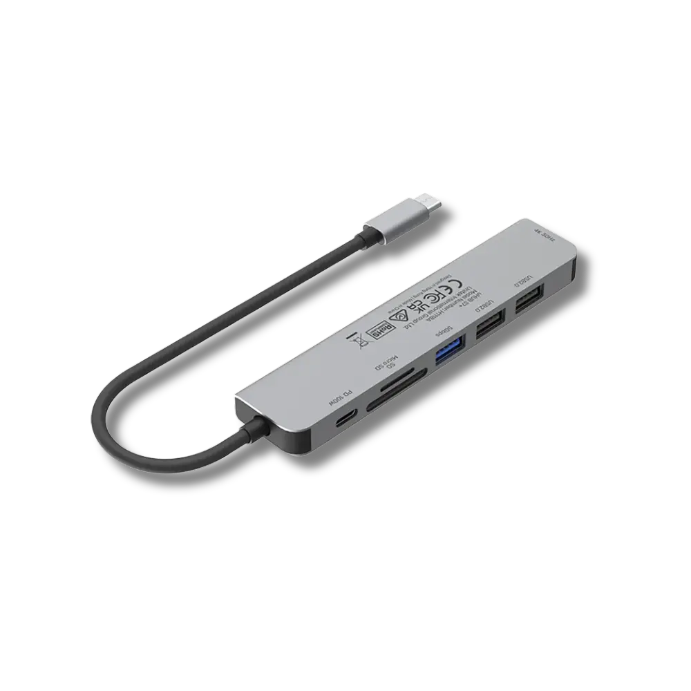 Unitek H1118A uHUB S7+ 7-in-1 USB-C 5Gbps Hub with 4K HDMI and 100W Power Delivery - متجر TT Tab للتقنيات الحديثة