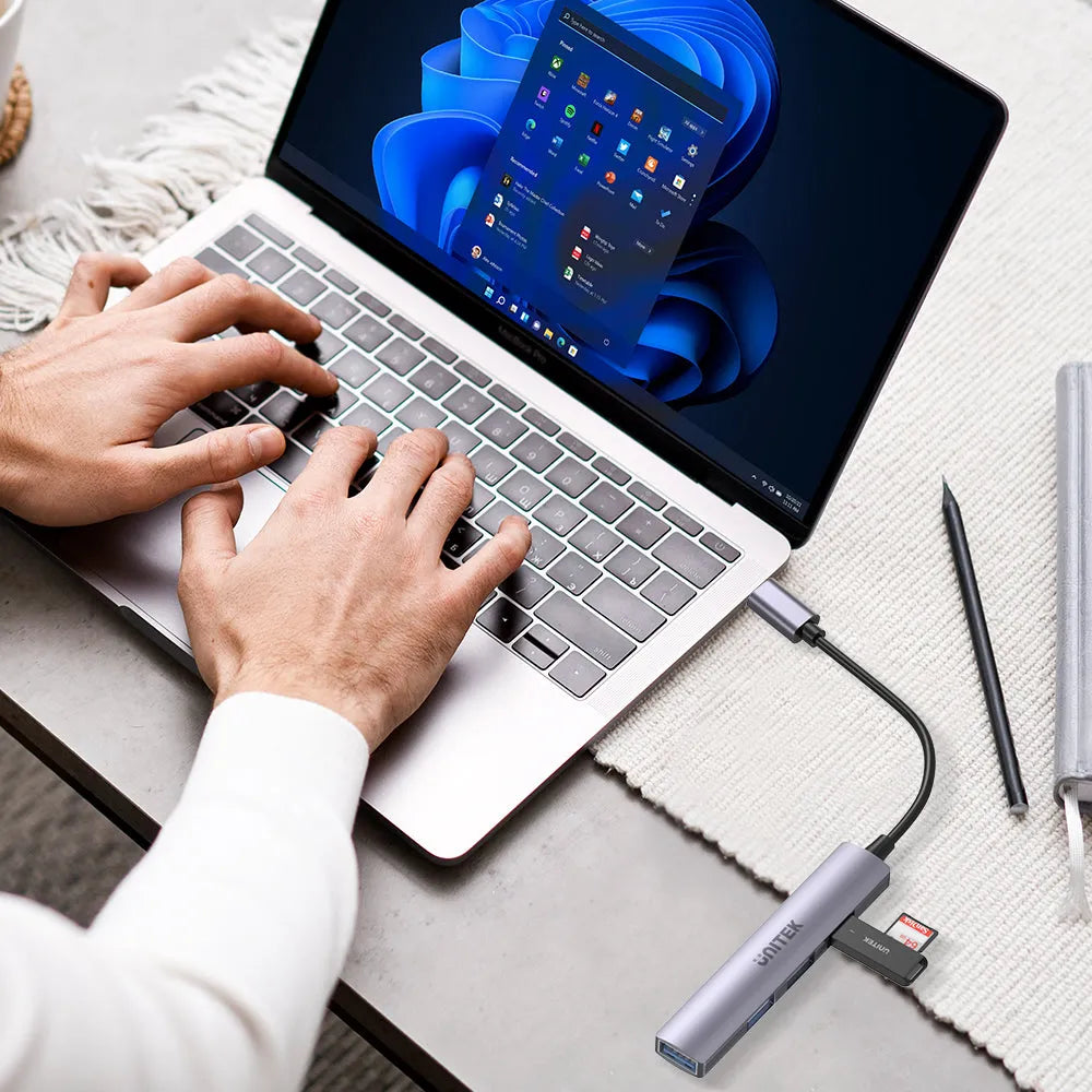 Unitek H1208B 4-in-1 USB-C Hub - متجر TT Tab للتقنيات الحديثة