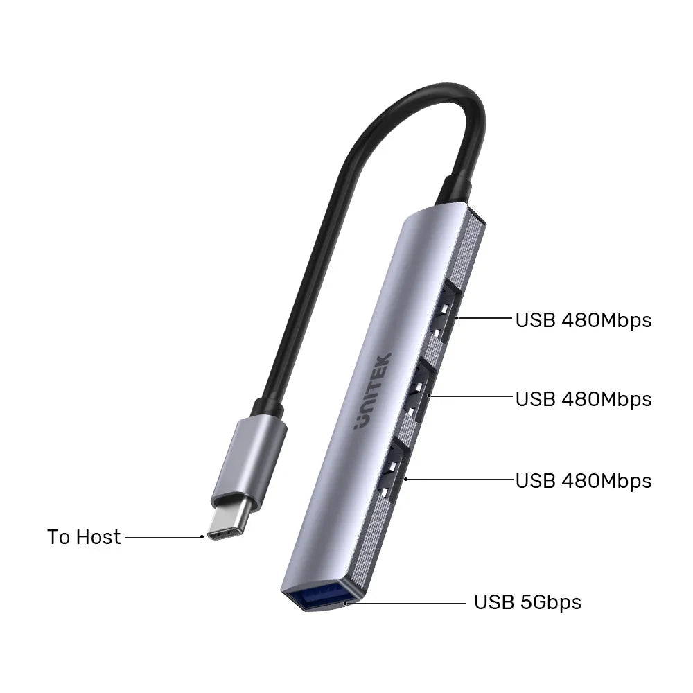 Unitek H1208B 4-in-1 USB-C Hub - متجر TT Tab للتقنيات الحديثة