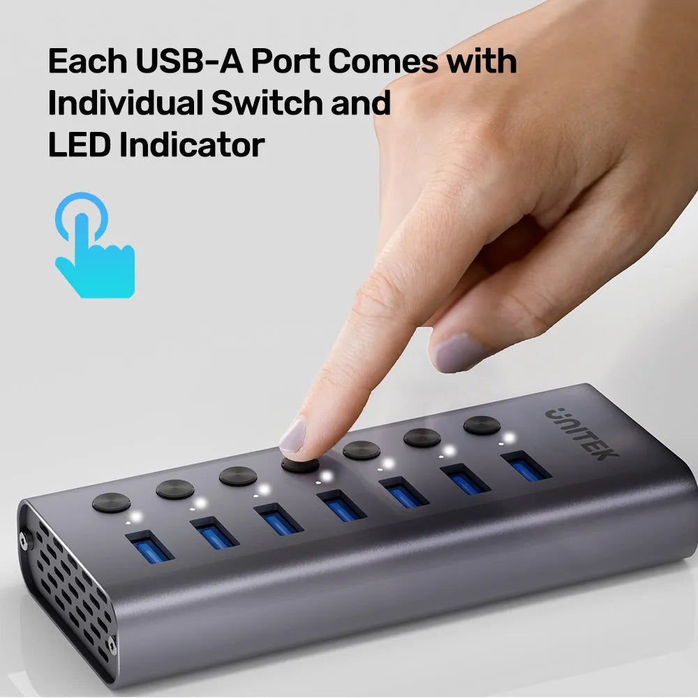 Unitek H1314A01 7-in-1 Individual Switches Hub - متجر TT Tab للتقنيات الحديثة