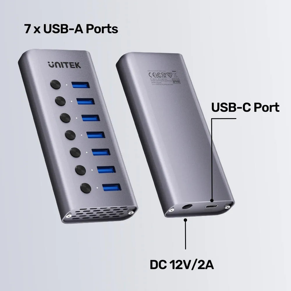 Unitek H1314A01 7-in-1 Individual Switches Hub - متجر TT Tab للتقنيات الحديثة