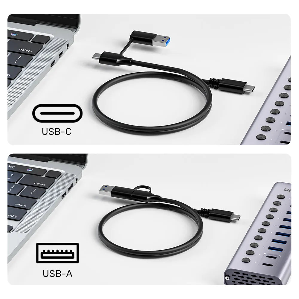 Unitek H1315B 10-in-1 Individual Switches Hub Type-C/A - للتقنيات الحديثة TT TAB متجر