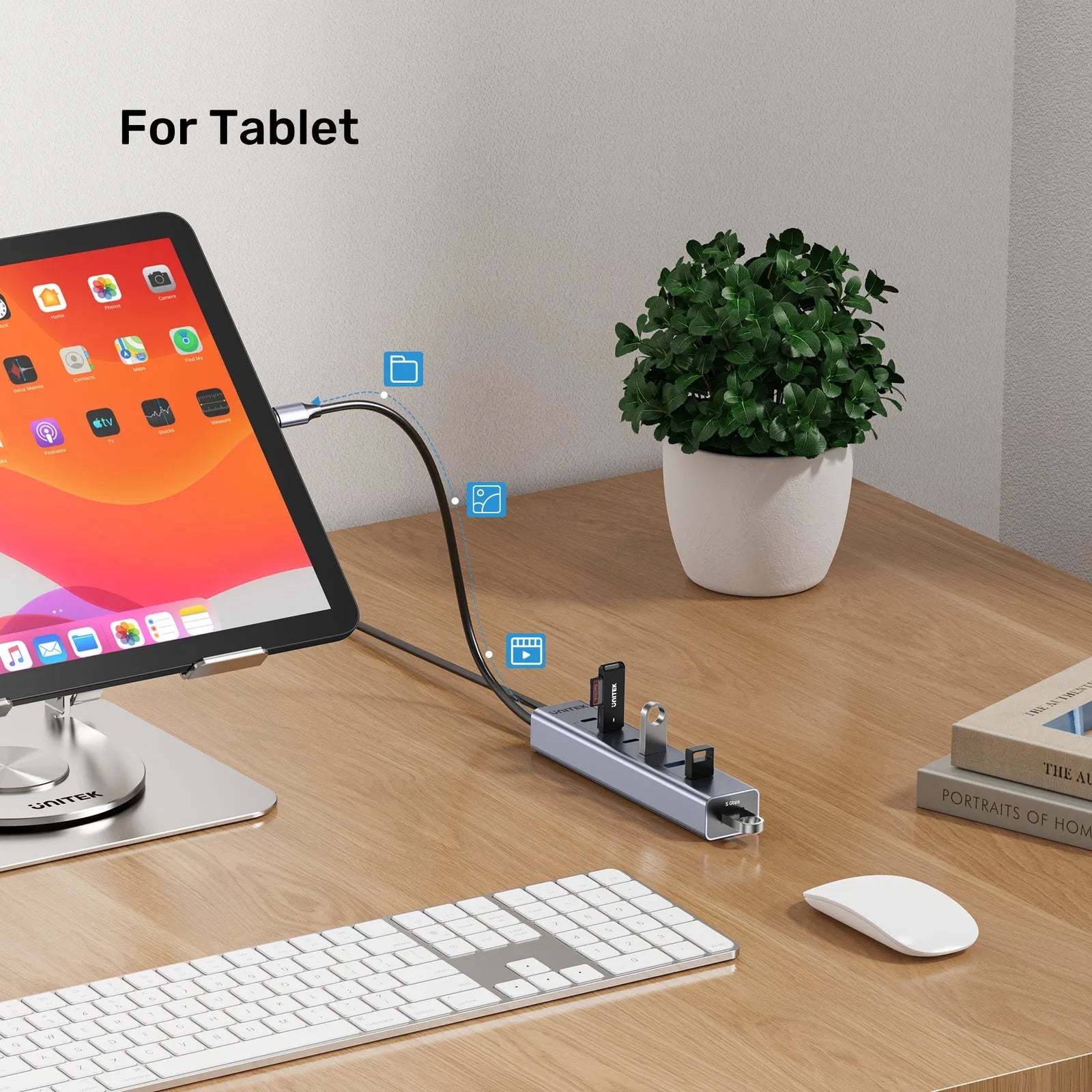 Unitek H1335AGY01 uHUB S7+ 7-in-1 USB-C Hub With 3 USB-C 10Gbps Power Adapter - متجر TT Tab للتقنيات الحديثة
