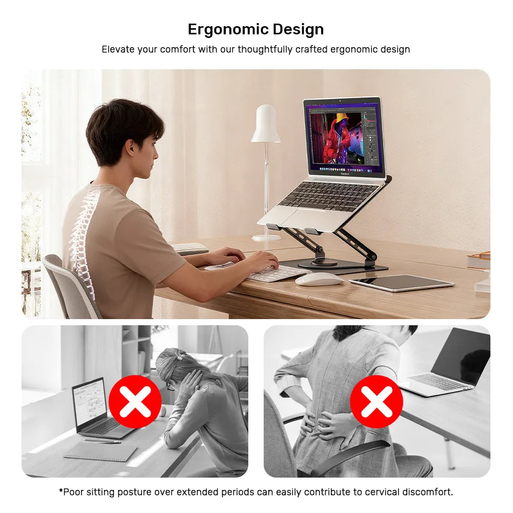 Unitek OT1098AGY01 Adjustable Laptop Stand with Detachable Cooling Fan - متجر TT Tab للتقنيات الحديثة