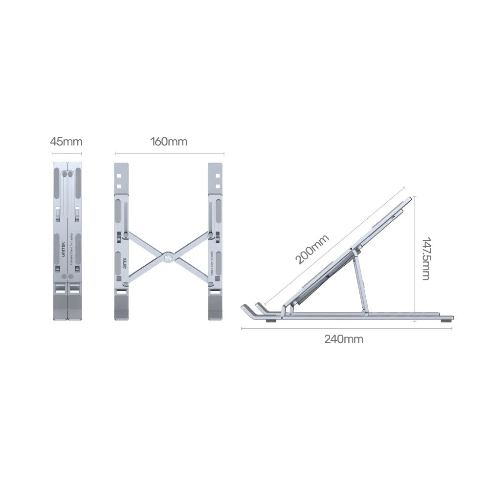 Unitek OT155SL Mechanical Foldable Laptop Stand - للتقنيات الحديثة TT TAB متجر