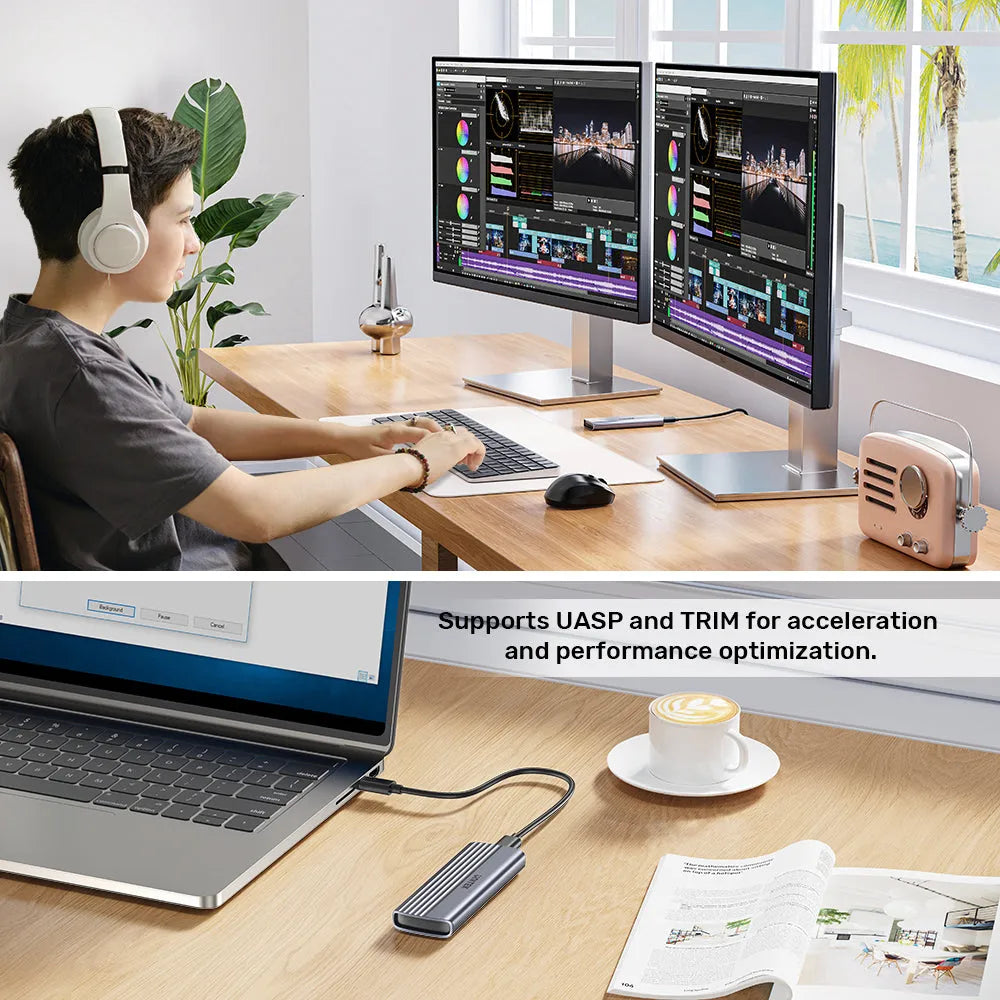 Unitek S1241B01 M.2 PCIe NVMe SSD Enclosure Support up to 8TB - للتقنيات الحديثة TT TAB متجر