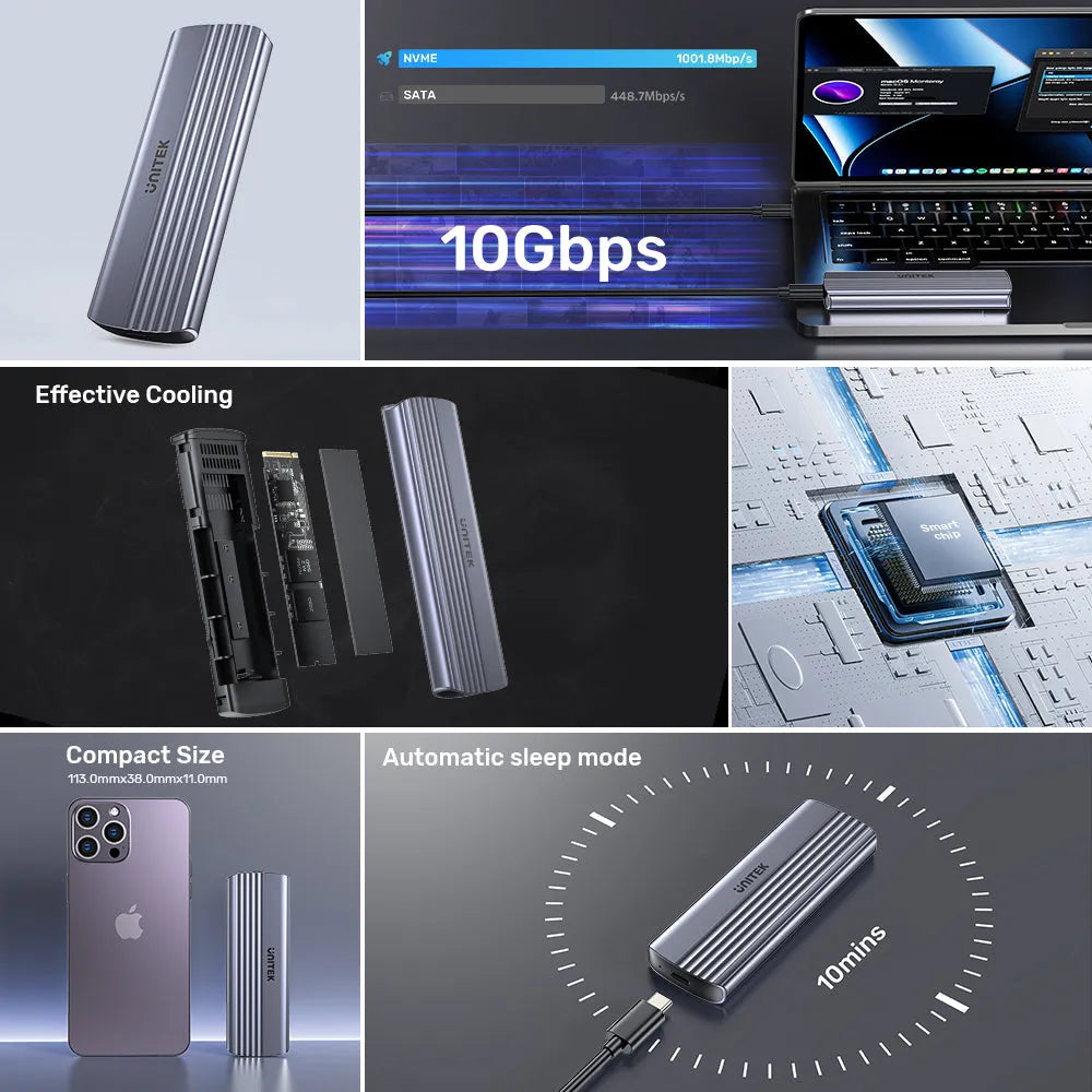 Unitek S1241B01 M.2 PCIe NVMe SSD Enclosure Support up to 8TB - للتقنيات الحديثة TT TAB متجر