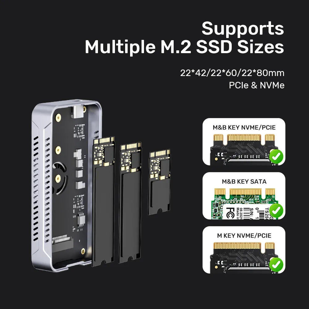 Unitek S1242AGY01 USB4 40Gbps M.2 SSD Enclosure with Cooling Fan - متجر TT Tab للتقنيات الحديثة