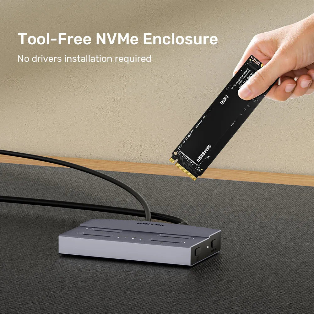 Unitek S1243BGY01 USB4 4-Bay M.2 SSD Docking Station Support Offline Clone - متجر TT Tab للتقنيات الحديثة
