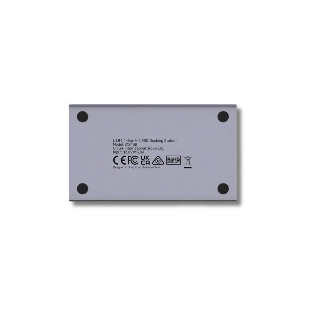Unitek S1243BGY01 USB4 4-Bay M.2 SSD Docking Station Support Offline Clone - متجر TT Tab للتقنيات الحديثة