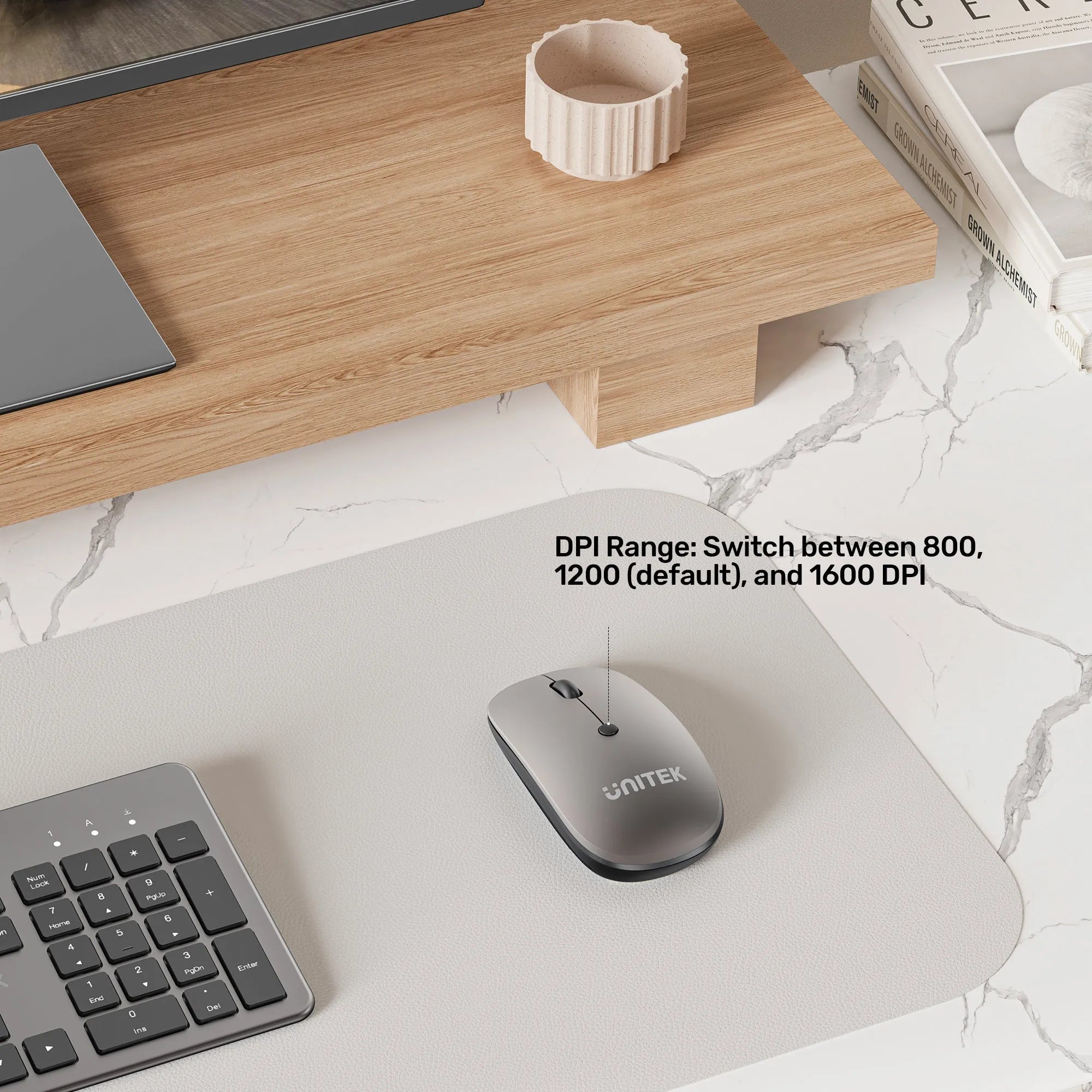 Unitek SlimTrack 2.4GHz Wireless Optical Mouse with Quiet Clicks - متجر TT Tab للتقنيات الحديثة