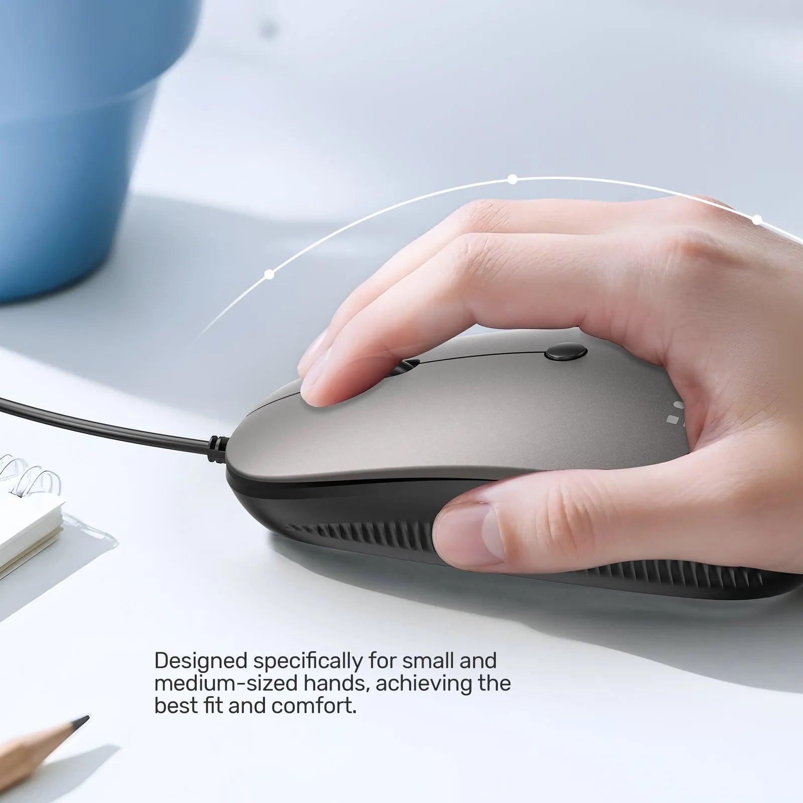 Unitek SlimTrack Wired Optical Mouse with Quiet Clicks - متجر TT Tab للتقنيات الحديثة