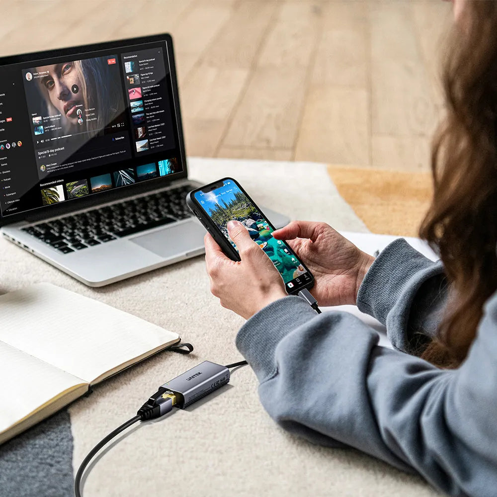 Unitek U1343AGY01 USB-C to 5Gbps Ethernet Adapter - متجر TT Tab للتقنيات الحديثة