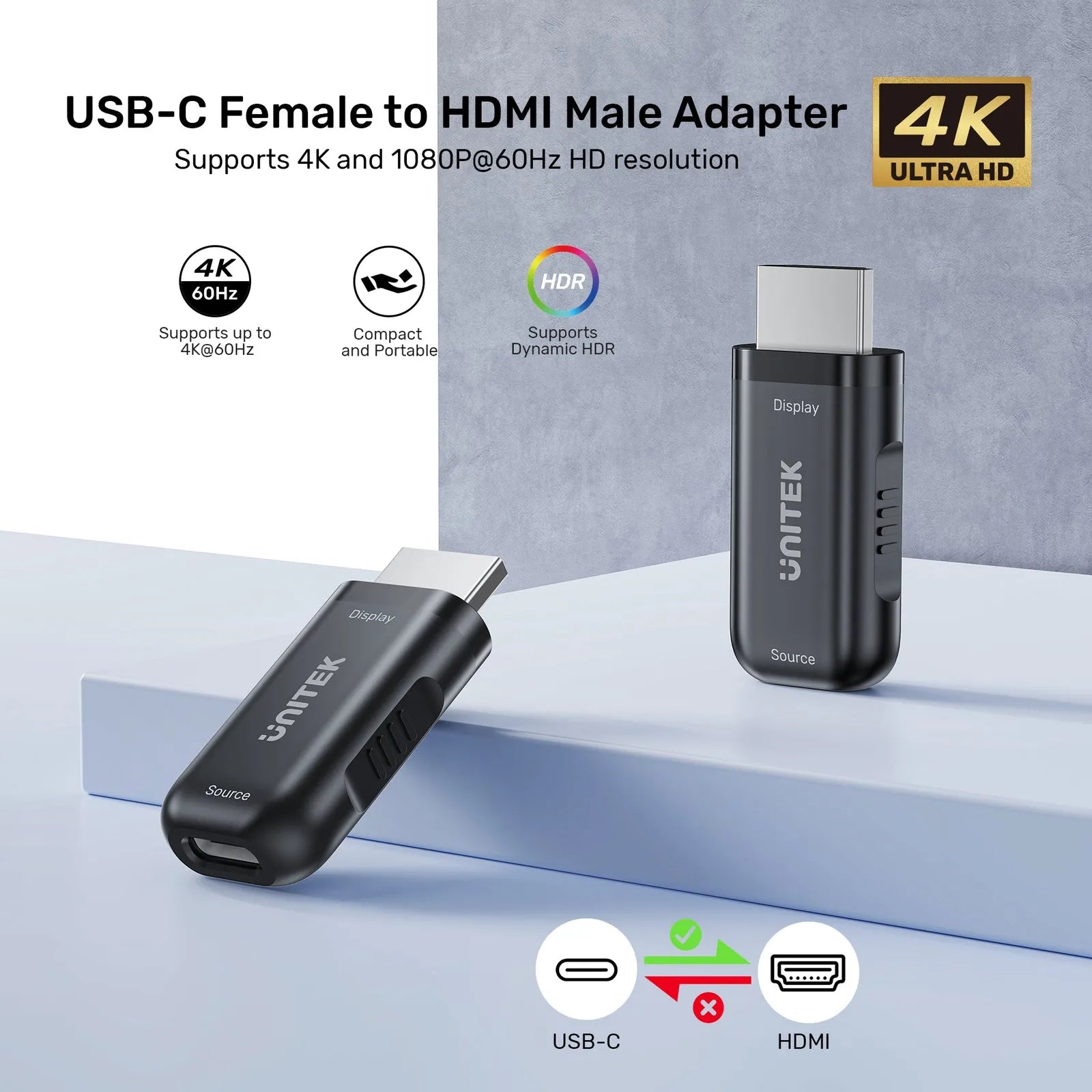 Unitek V1187ABK01 USB-C to HDMI Adapter - متجر TT Tab للتقنيات الحديثة