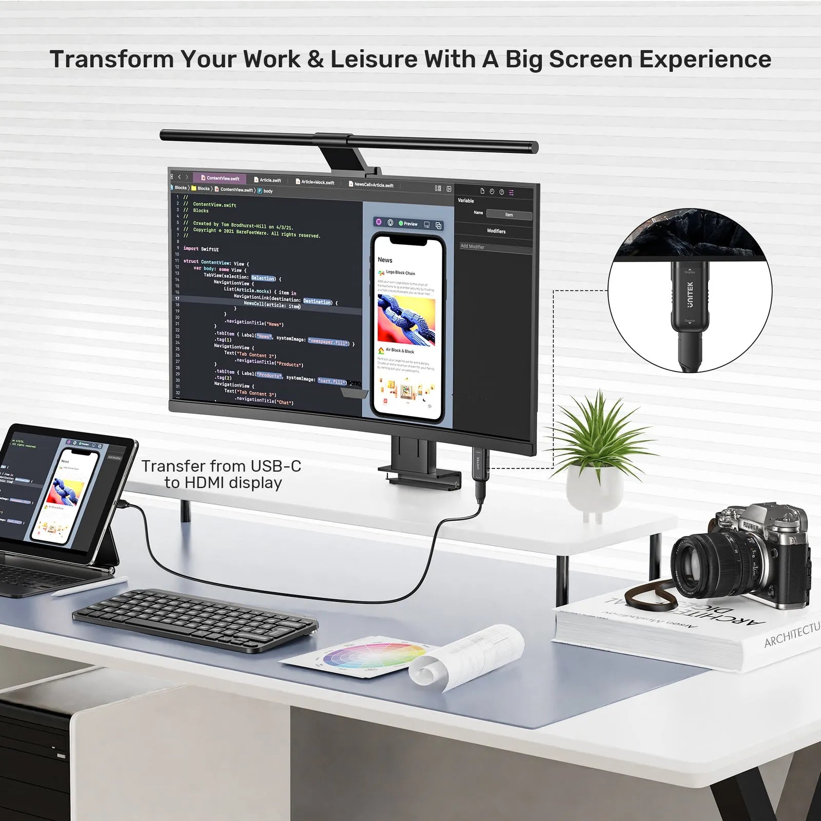 Unitek V1187ABK01 USB-C to HDMI Adapter - متجر TT Tab للتقنيات الحديثة