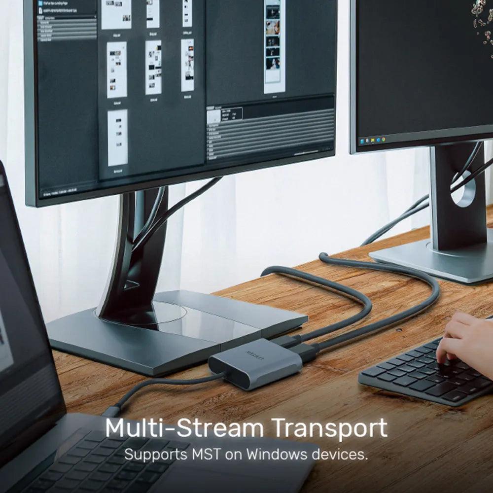 Unitek V1404A USB-C to Dual DisplayPort Adapter - متجر TT Tab للتقنيات الحديثة