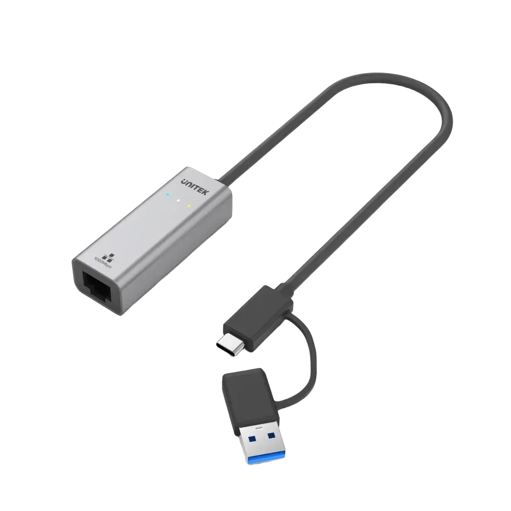 Unitek Y-3465A USB-C/A to Gigabit Ethernet Adapter - متجر TT Tab للتقنيات الحديثة