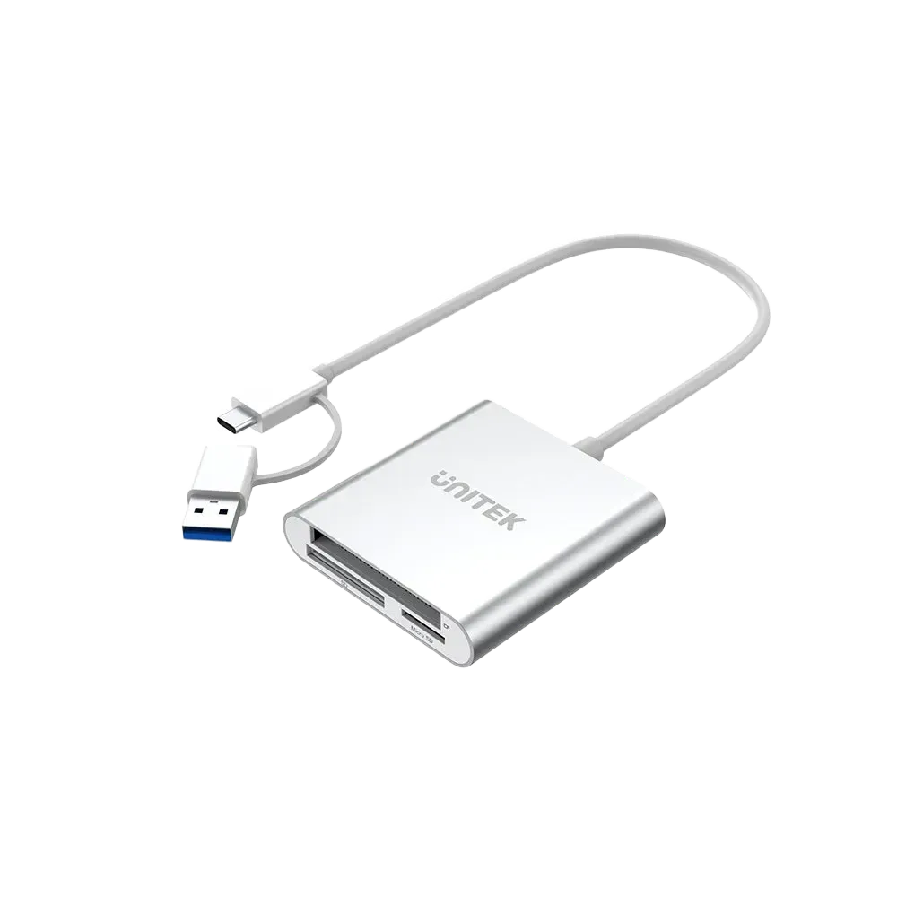 Unitek Y-9313D 3-Ports Card Reader With USB-C/A Adapter - للتقنيات الحديثة TT TAB متجر