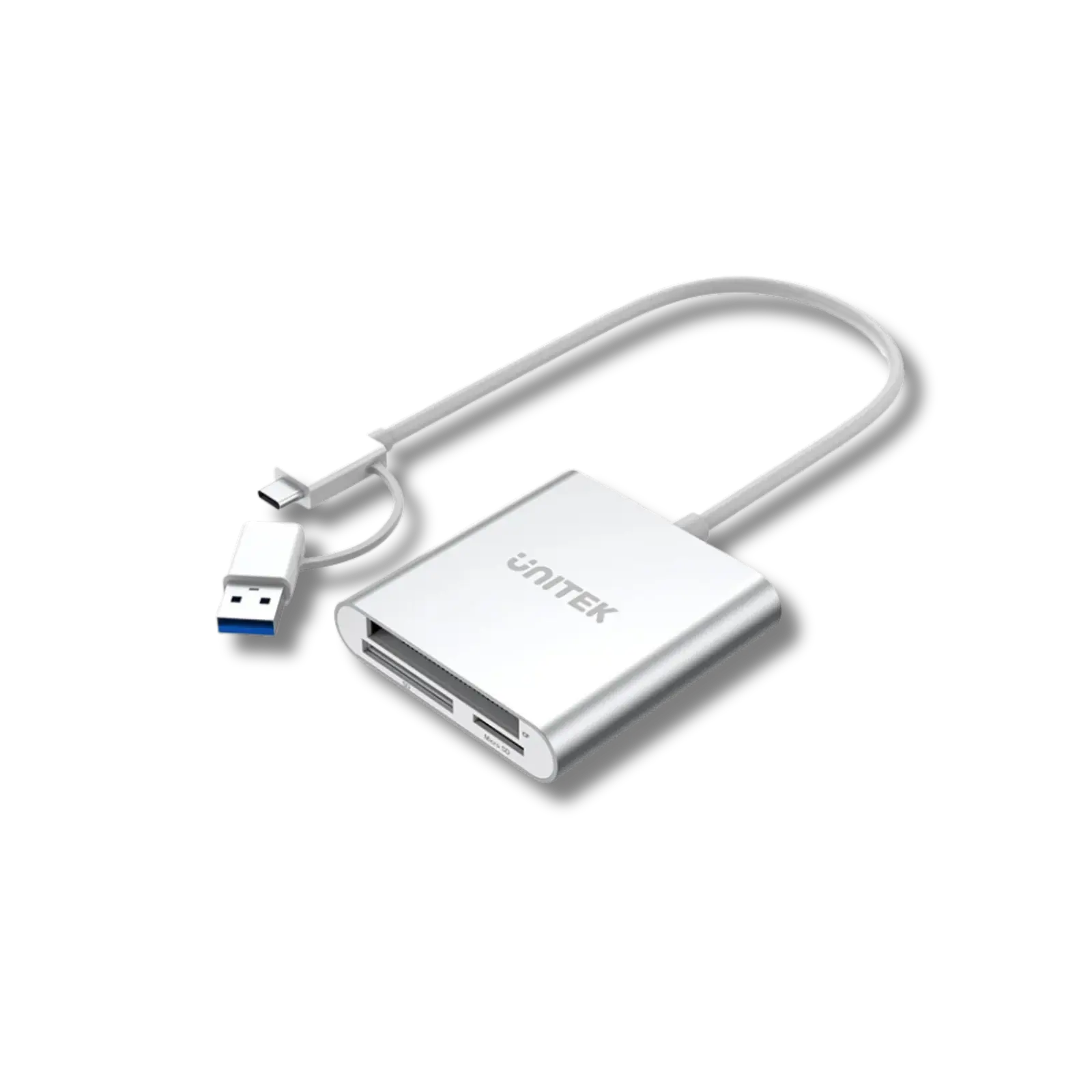 Unitek Y-9313D 3-Ports Card Reader With USB-C/A Adapter - للتقنيات الحديثة TT TAB متجر