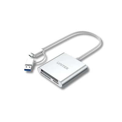 Unitek Y-9313D 3-Ports Card Reader With USB-C/A Adapter