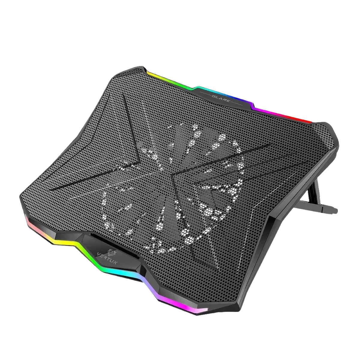Vertux Glare Quiet Cooling Laptop Stand with Rainbow LED Lights - للتقنيات الحديثة TT TAB متجر