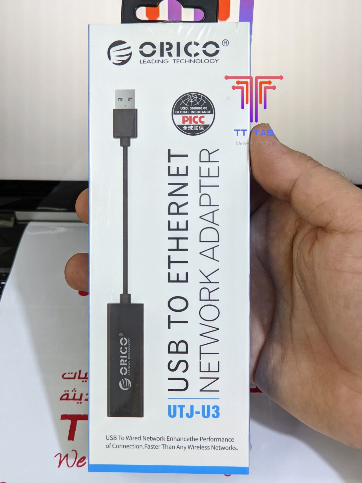 Orico UTJ-U3 USB Type-A to Ethernet Adapter 1Gb - للتقنيات الحديثة TT TAB متجر