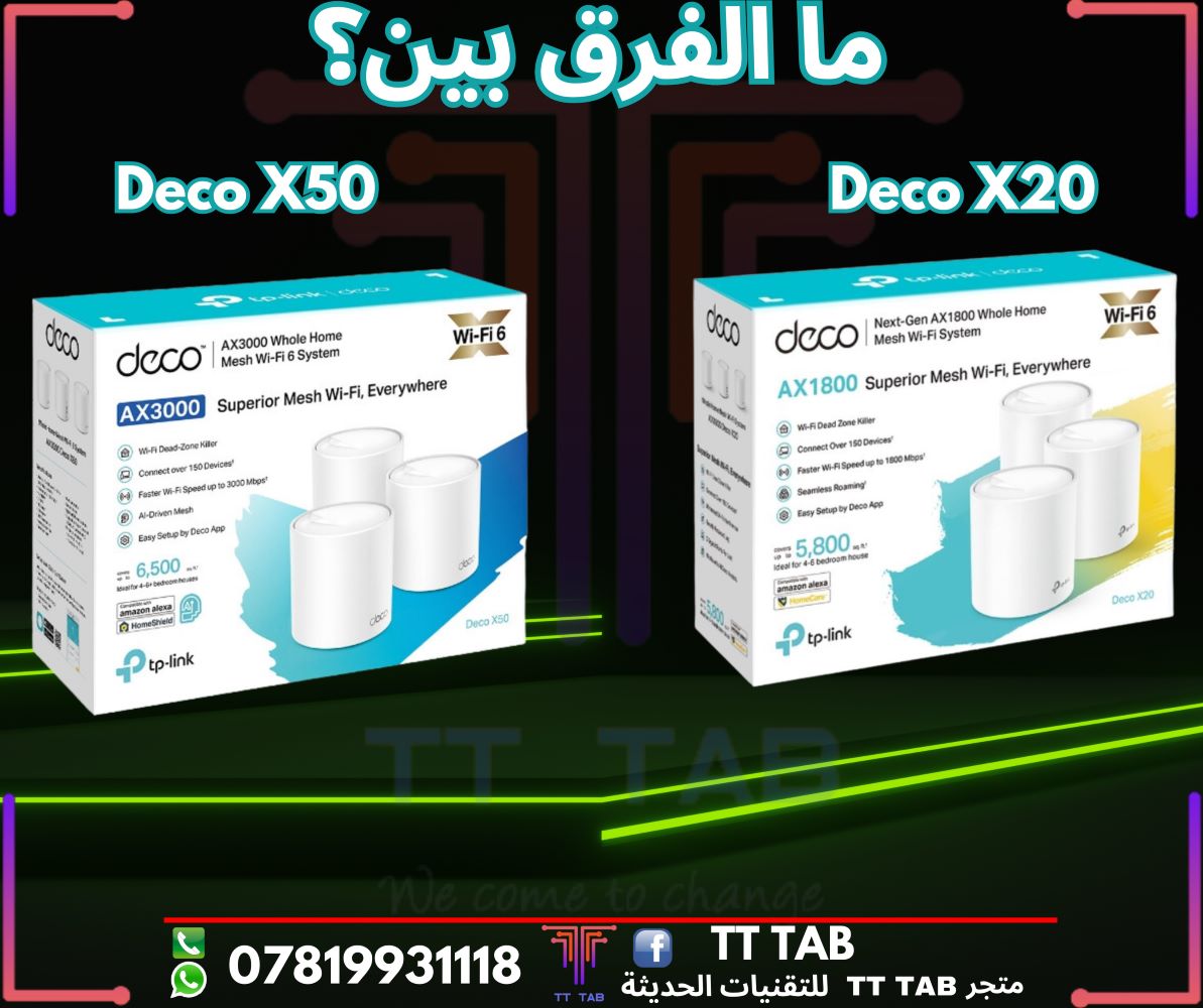 ما الفرق بين راوتر Deco X20 و Deco X50؟