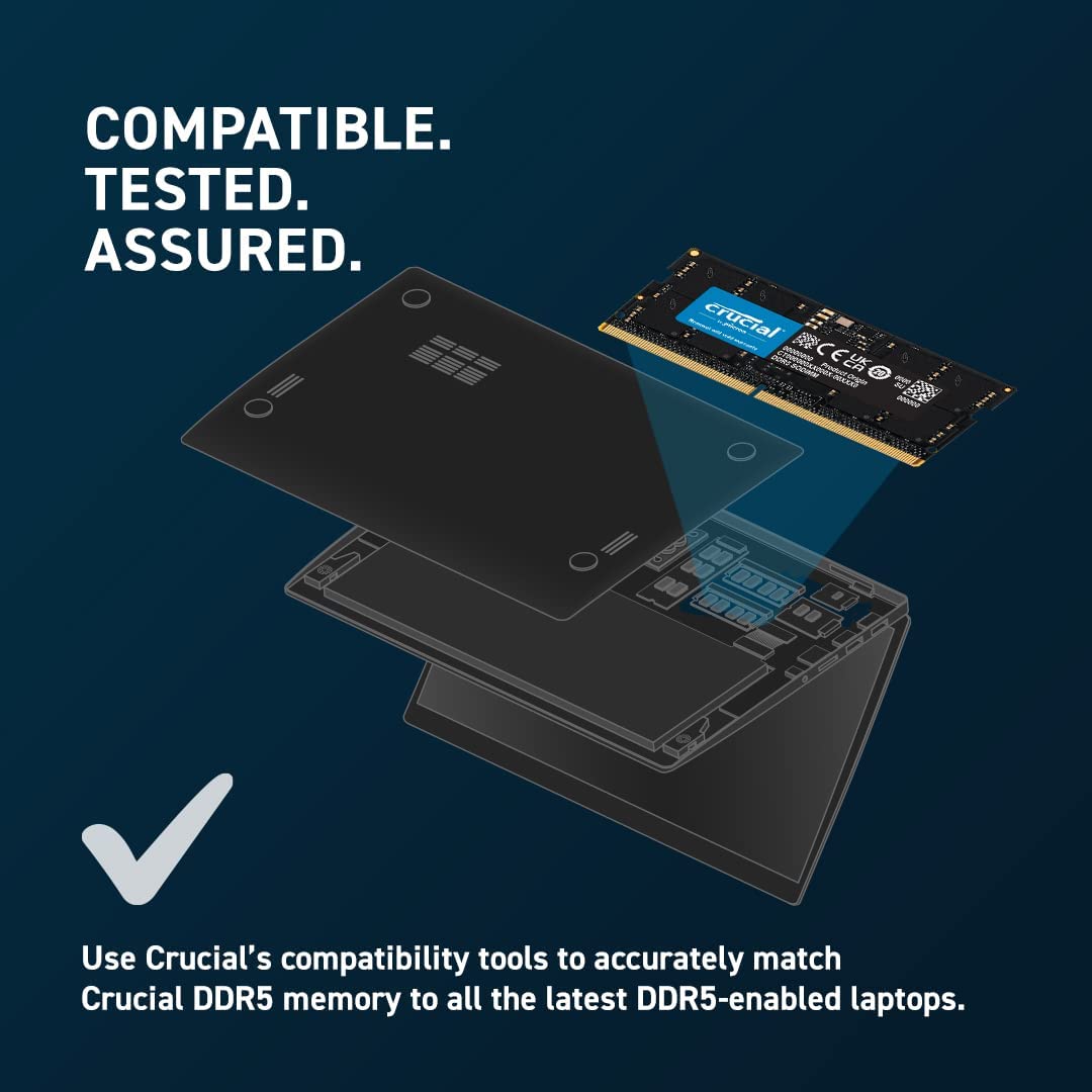 Crucial RAM Laptop DDR5 4800MHz 64GB Kit (32GBX2)