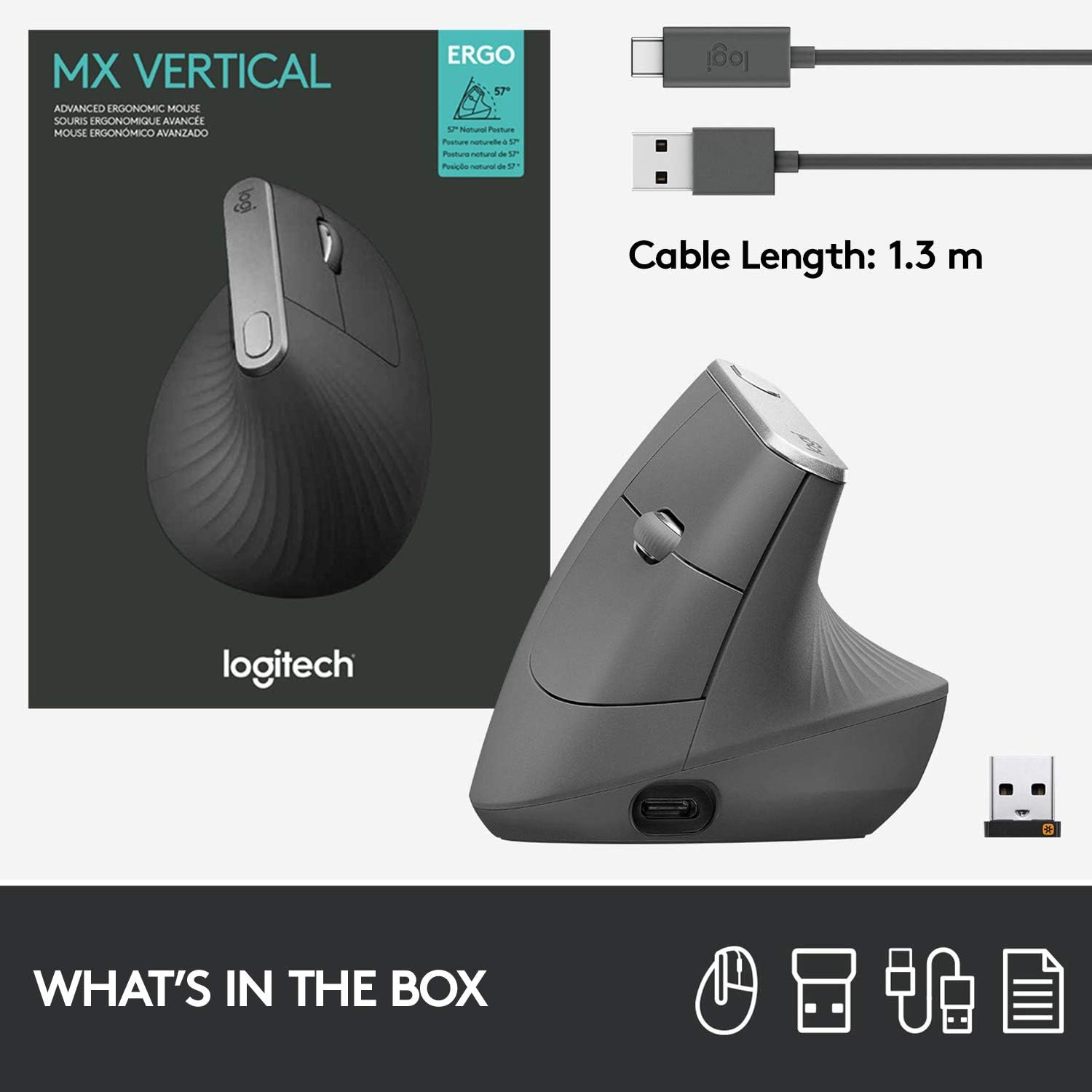 Logitech MX Vertical Wireless Mouse Rechargeable