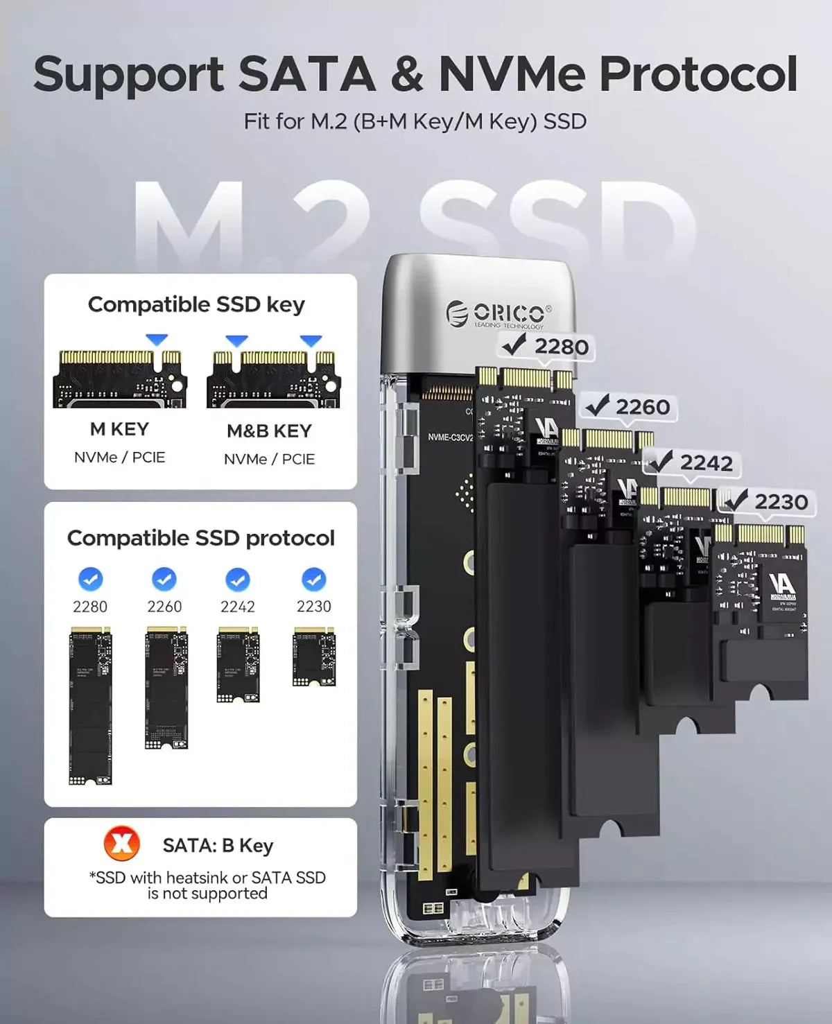 Orico TXM2M-C3 M.2 Enclosure support NVMe + NGFF