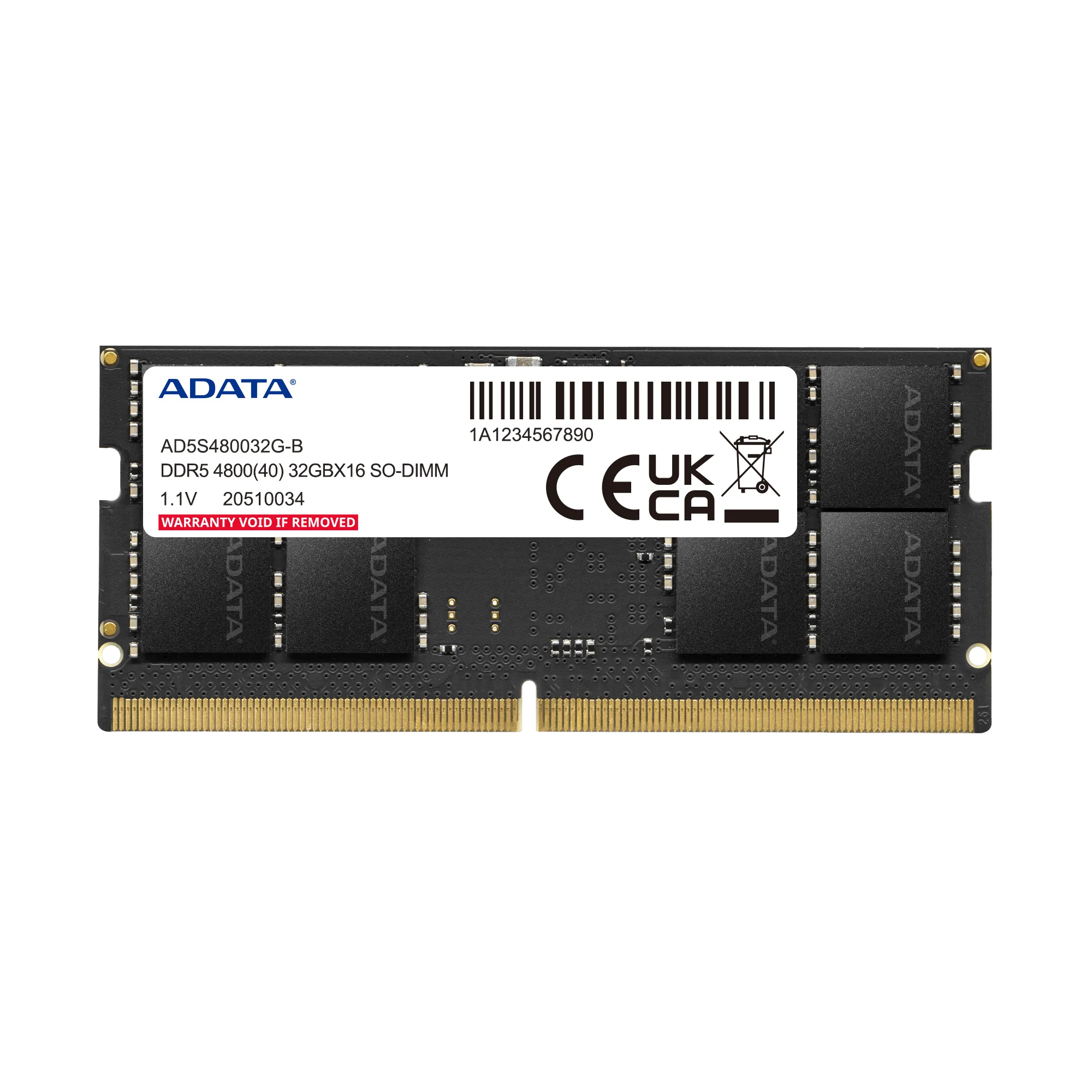 ADATA RAM module on a white background