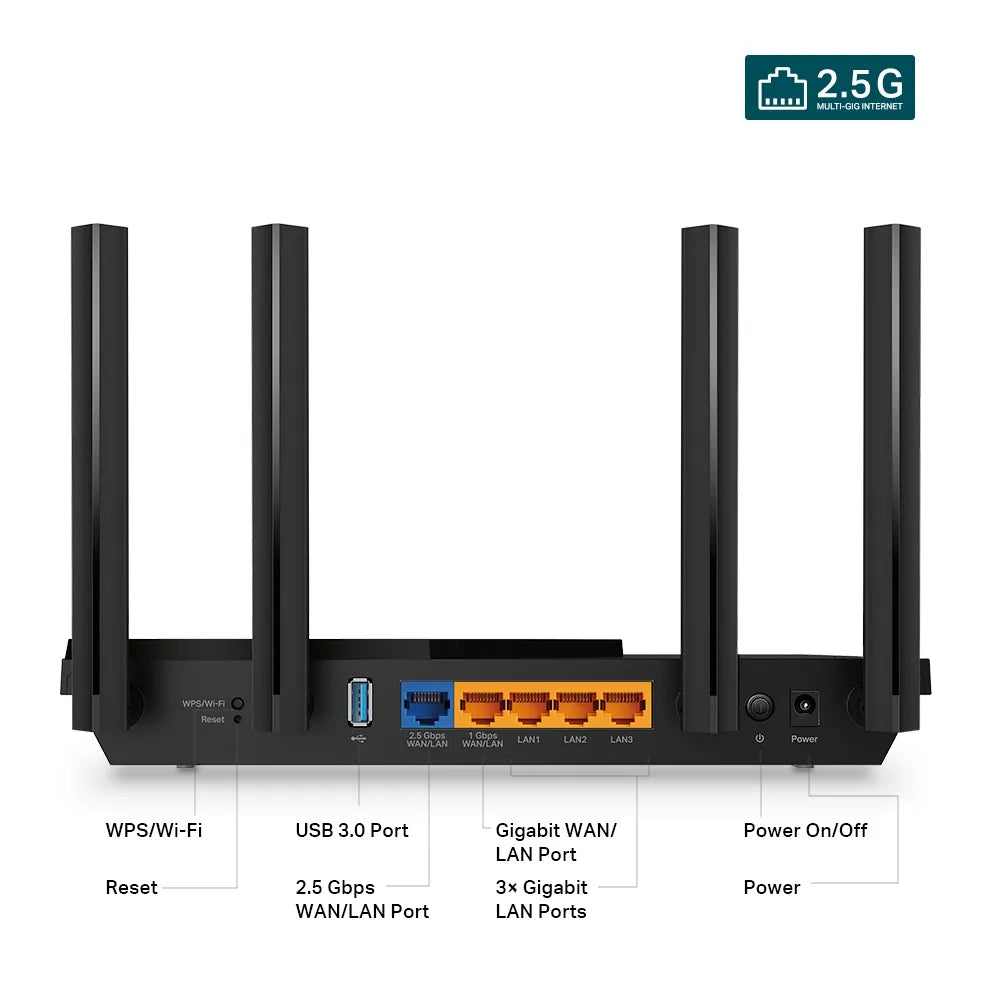 TP-Link Archer AX55 Pro AX3000 Multi-Gigabit Wi-Fi 6 Router with 2.5G Port - للتقنيات الحديثة TT TAB متجر
