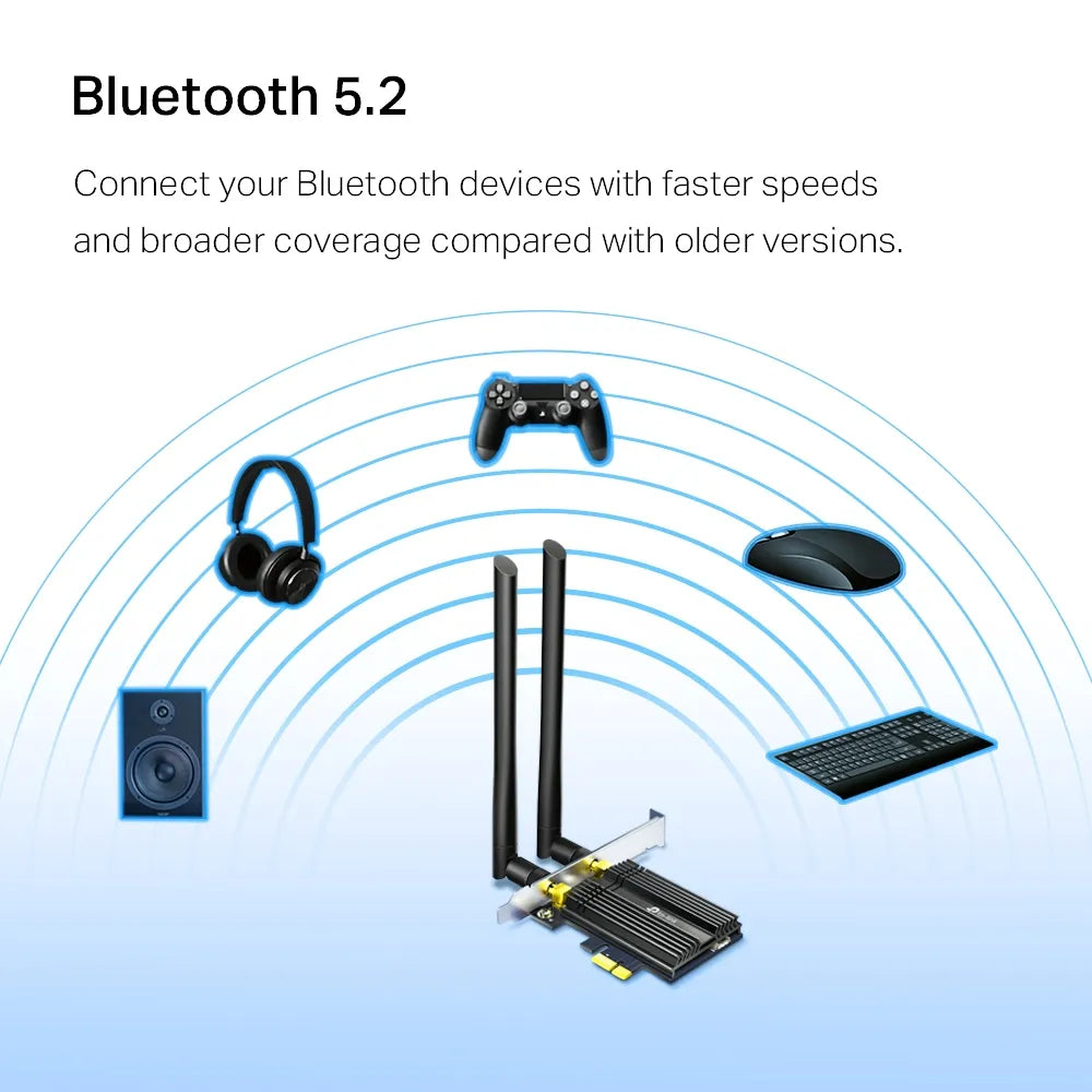 TP-Link Archer TX50E Wi-Fi6 + Bluetooth 5.2 PCIe Adapter