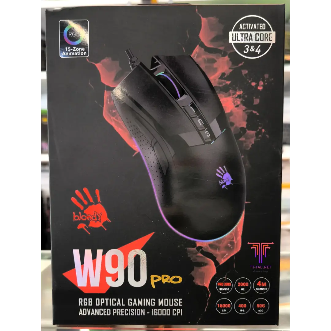 Bloody W90 Pro RGB Wired Gaming Mouse with Adjustable lift-off distance - متجر TT Tab للتقنيات الحديثة