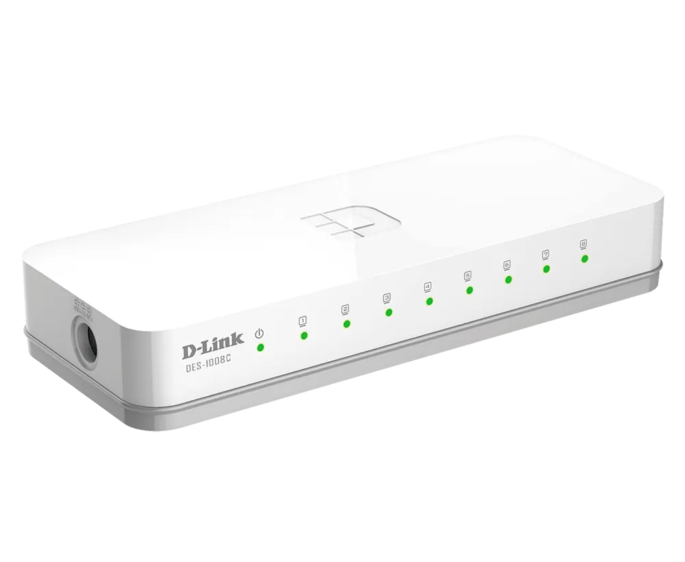 D-Link DES-1008C 8-Port 10/100Mbps Ethernet Unmanaged Switch - متجر TT Tab للتقنيات الحديثة