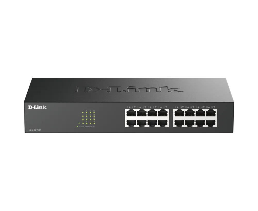 D-Link DES-1016D 16-Port Fast Ethernet Unmanaged Desktop Switch - متجر TT Tab للتقنيات الحديثة