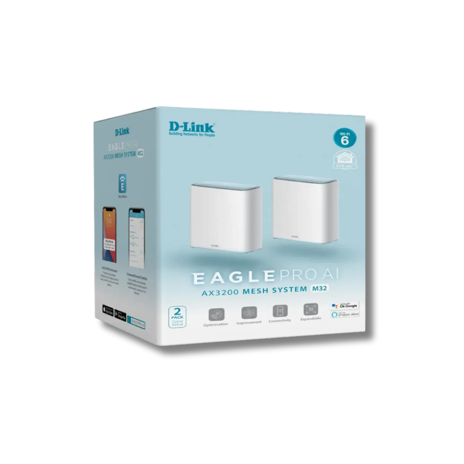D-Link Eagle Pro Ai M32 AX3200 Mesh Router 2-Pack - متجر TT Tab للتقنيات الحديثة