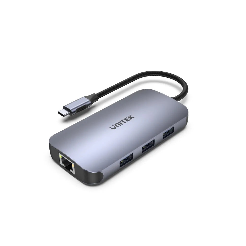 Unitek D1071A uHUB N9+ 9-in-1 USB-C RJ45 1Gb HDMI 100W PD and Dual Card Reader - متجر TT Tab للتقنيات الحديثة